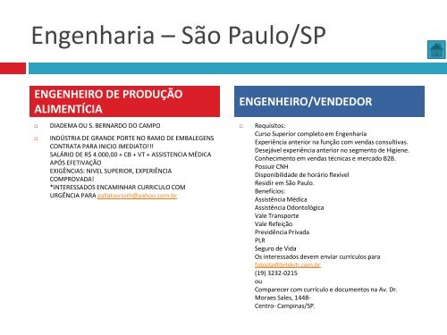 Oportunidades de trabalho