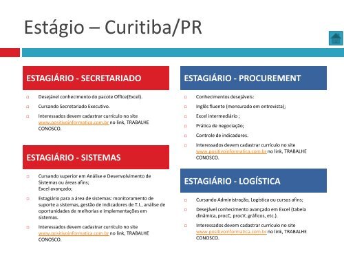 Oportunidades de trabalho