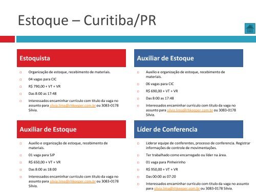 Oportunidades de trabalho