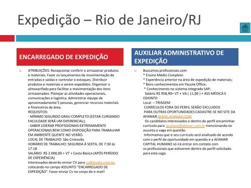 Oportunidades de trabalho