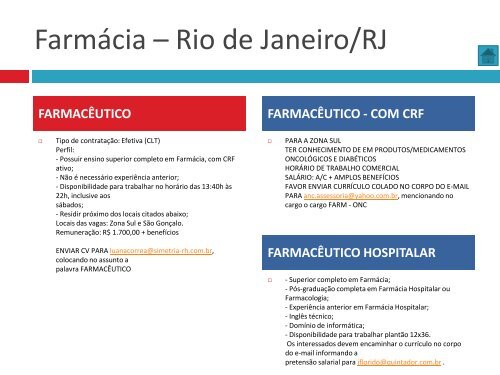 Oportunidades de trabalho