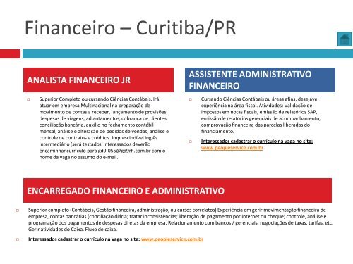 Oportunidades de trabalho