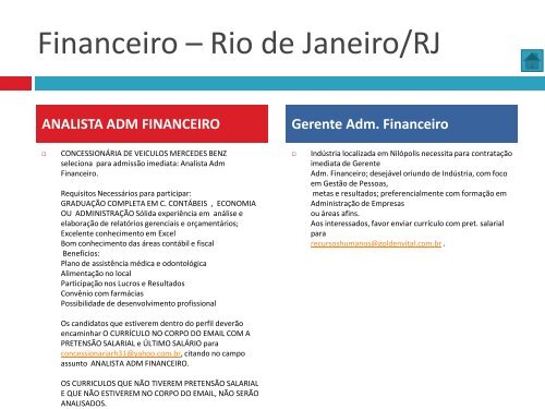 Oportunidades de trabalho