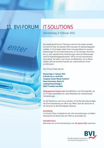 Programm BVI-Forum IT-Solutions - adept consult AG