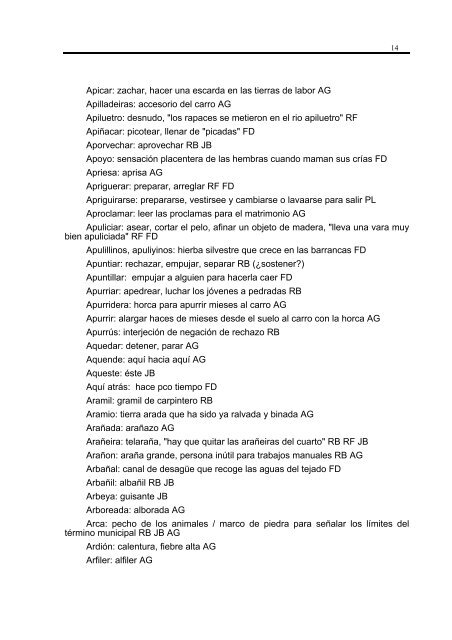 Vocabulario Alistano de Figueruela - Furmientu