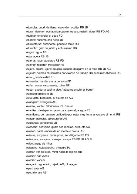 Vocabulario Alistano de Figueruela - Furmientu