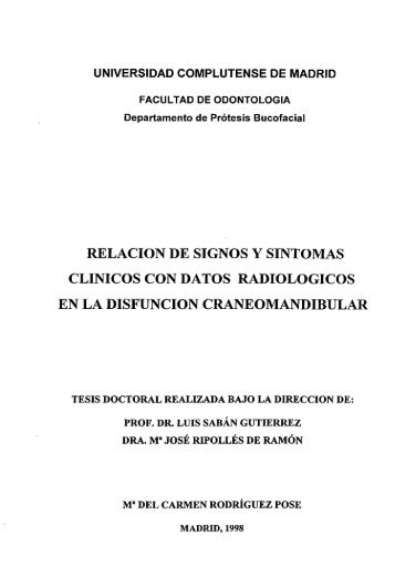 RELACION DE SIGNOS Y SINTOMAS CLíNICOS CON DATOS R4 ...