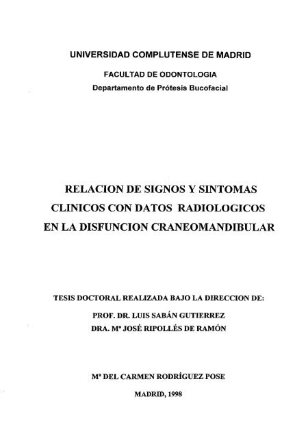 RELACION DE SIGNOS Y SINTOMAS CLíNICOS CON DATOS R4 ...