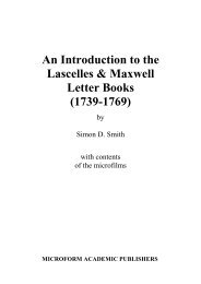 An introduction to the Lascelles & Maxwell Letterbooks ... - Microform