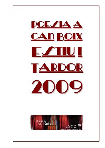 Poesia a can Boix. Estiu i Tardor 2009 - edicions de l'ocell de foc