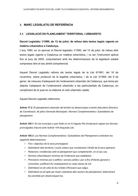 1. Informe mediambiental - Ajuntament de Mont-roig del Camp