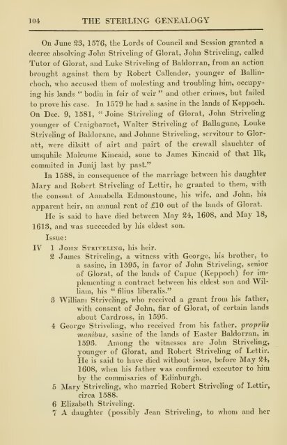 The Sterling genealogy