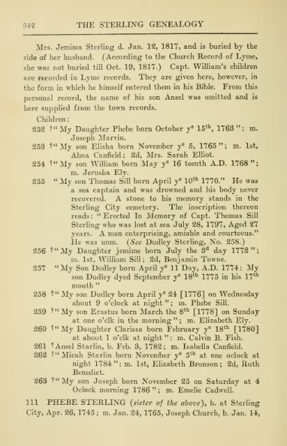 The Sterling genealogy