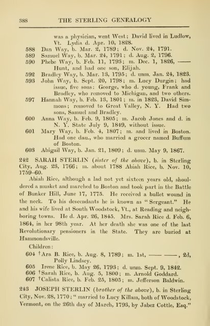 The Sterling genealogy