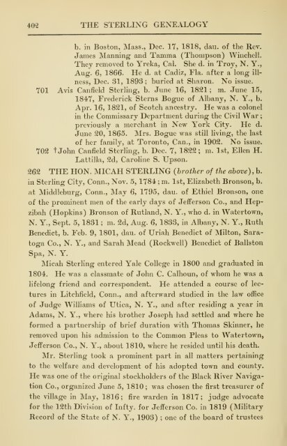 The Sterling genealogy