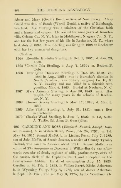 The Sterling genealogy