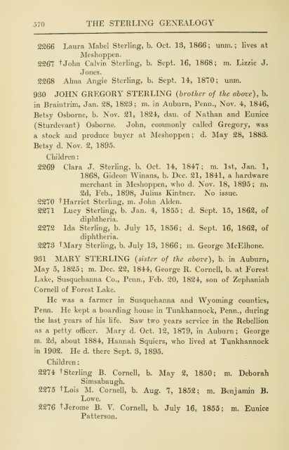 The Sterling genealogy