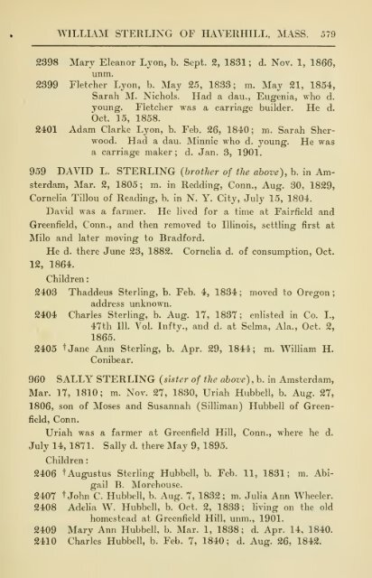 The Sterling genealogy