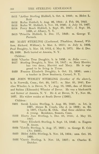 The Sterling genealogy