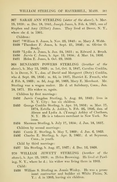 The Sterling genealogy