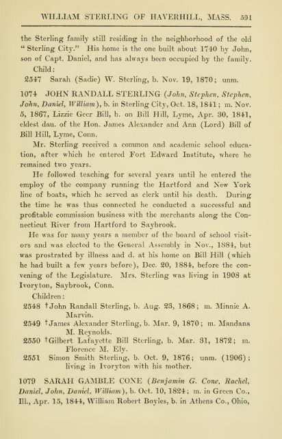 The Sterling genealogy