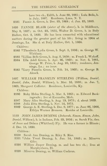 The Sterling genealogy