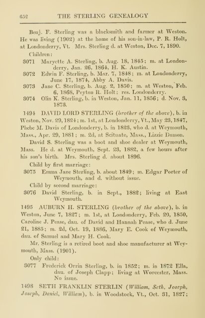 The Sterling genealogy