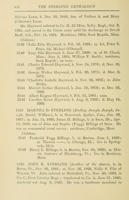 The Sterling genealogy