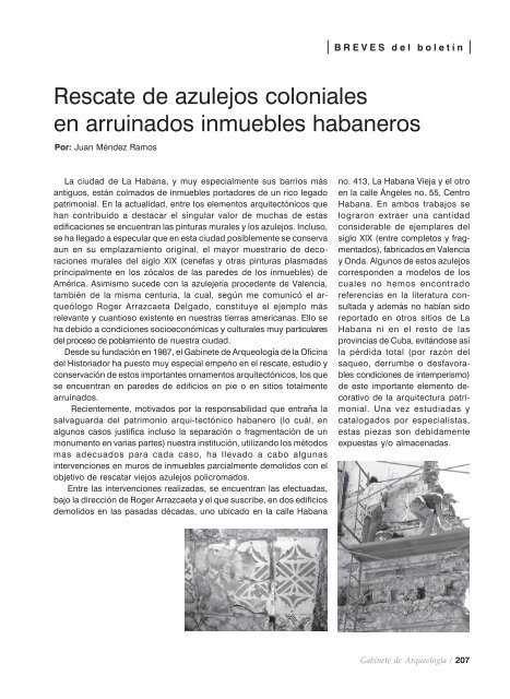 Gabinete de Arqueología / 1 - Cuba Arqueológica