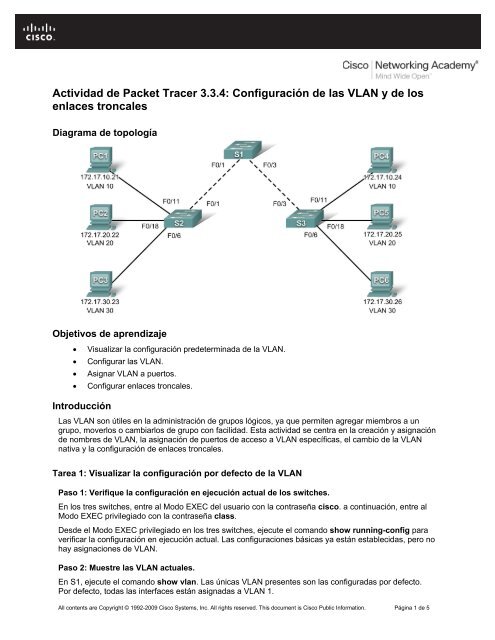 Configuración de las VLAN y de los enlaces troncales - Hugo6651