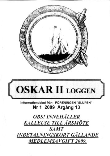 Nr1 2009 Argång 13 OBS! INNEHALLER ... - Oskar II - Sjötorp