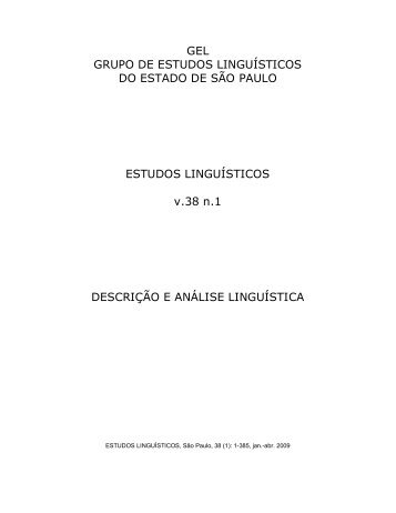 revista estudos lingüísticos - GEL