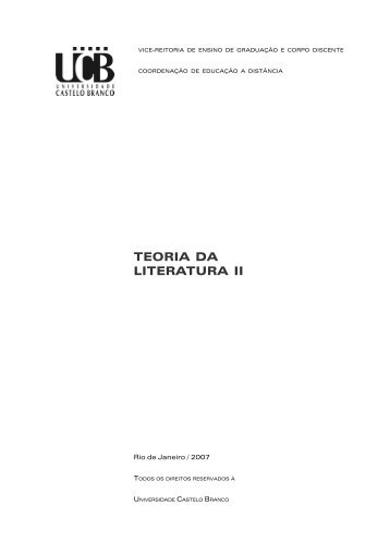 TEORIA DA LITERATURA II - Universidade Castelo Branco