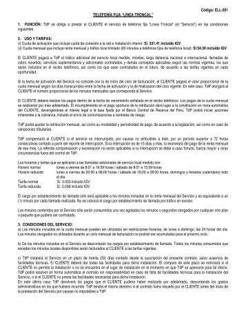 (ELL001) Contrato Línea Troncal - Telefonica en Peru