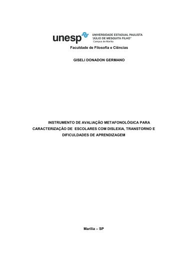 Faculdade de Filosofia e Ciências GISELI DONADON GERMANO ...