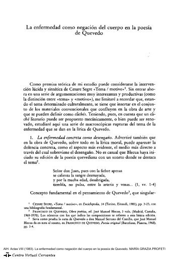 La enfermedad como negación del cuerpo en la poesía de Quevedo