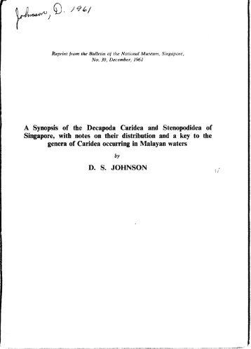 A Synopsis of the Decapoda Caridea and Stenopodidea of ...