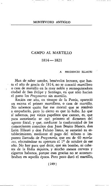 Montevideo Antiguo - Libros III y IV (Tomo II reedición 1957)