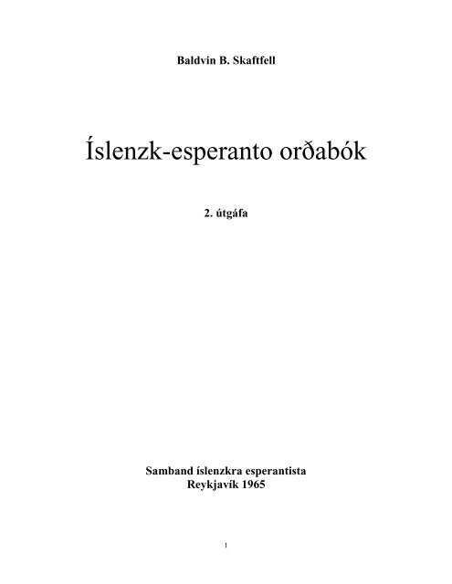 Orðabók - 98-a Universala Kongreso de Esperanto