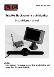 Trådlös Backkamera och Monitor Instruktions manual - KAMA Fritid