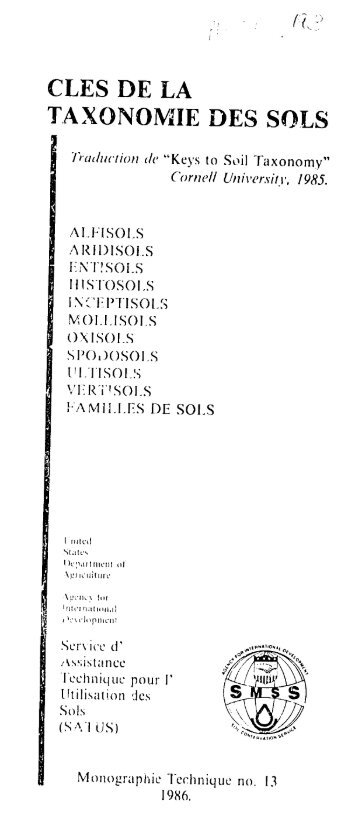 CLES DE LA TAXONOMIE DES SOLS