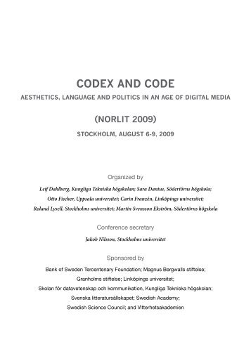 codex and code - Department of Speech, Music and Hearing - KTH