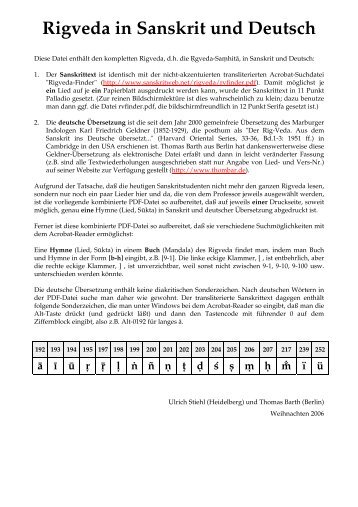 Rigveda in Sanskrit und Deutsch - Sanskrit Web