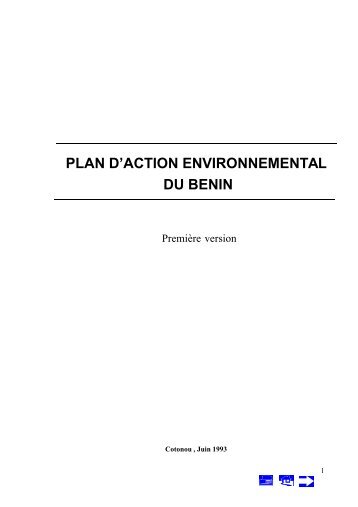 plan d'action environnemental du benin - Agence Béninoise pour l ...