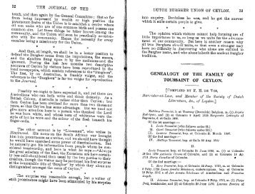 genealogy of the family of toussaint of ceylon - Dutch Burgher Union ...