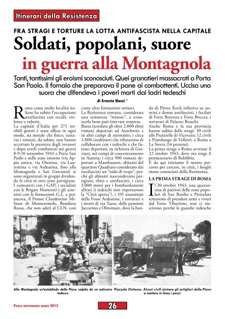 Soldati, popolani, suore in guerra alla Montagnola di Ernesto ... - Anpi