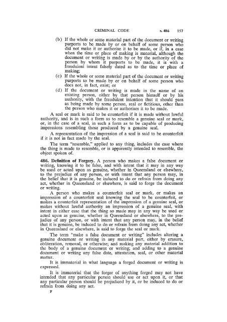 The Criminal Code Act 1899 - Ozcase Queensland Historical Legal ...