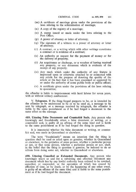 The Criminal Code Act 1899 - Ozcase Queensland Historical Legal ...