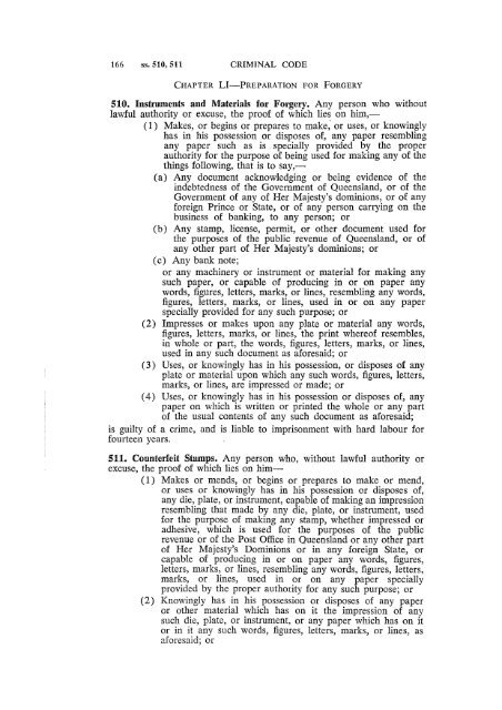 The Criminal Code Act 1899 - Ozcase Queensland Historical Legal ...