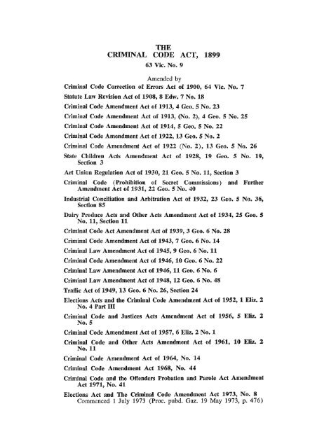 The Criminal Code Act 1899 - Ozcase Queensland Historical Legal ...